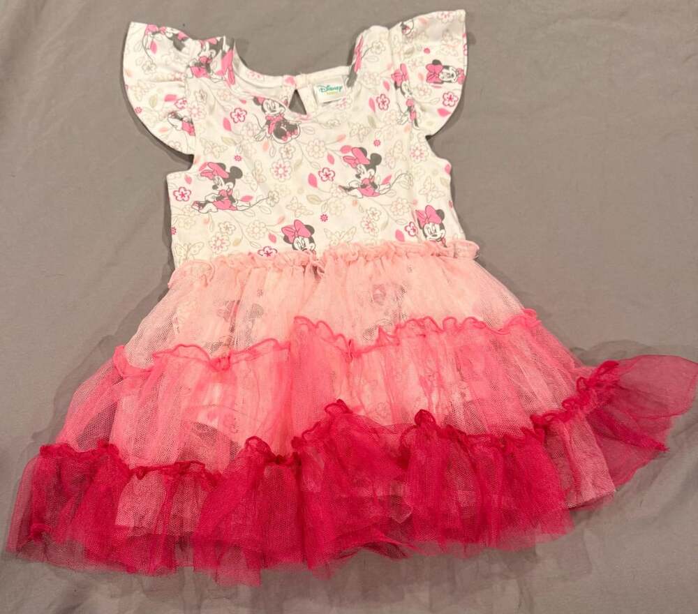 Disney Baby Minnie Mouse Tutu Dress Size 12M White Pink